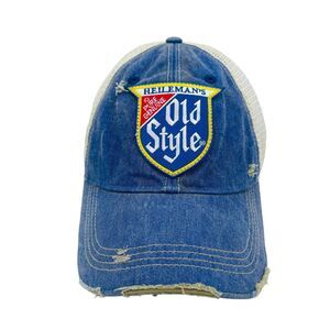 Heileman Old Style Retro Hat Distressed Mesh Back Hat Snapback Adjustable Cap